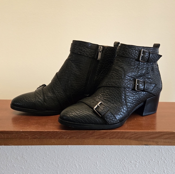 Fits 8 - Black Buckle Ankle Boots - Picture 5 of 5